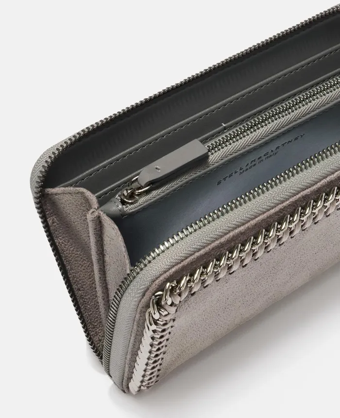Stella McCartney Falabella Zip Continental Wallet Grey Women Long Wallets
