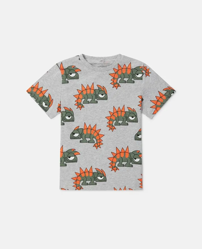 Stella McCartney Gecko Print TShirt Grey Multicolour Kids TShirts And Sweatshirt Stella McCartney Gecko Print TShirt Grey Multicolour Kids TShirts And Sweatshirt