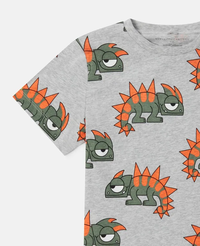 Stella McCartney Gecko Print TShirt Grey Multicolour Kids TShirts And Sweatshirt Stella McCartney Gecko Print TShirt Grey Multicolour Kids TShirts And Sweatshirt
