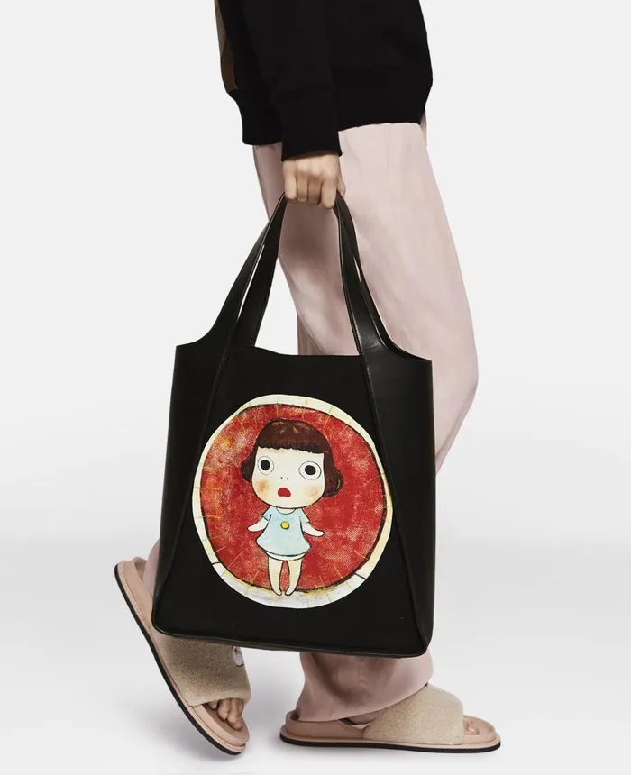 Stella McCartney Lonesome Puppy Print Cotton Canvas Tote Bag Ultra Black WomenMen Bags Stella McCartney Lonesome Puppy Print Cotton Canvas Tote Bag Ultra Black WomenMen Bags