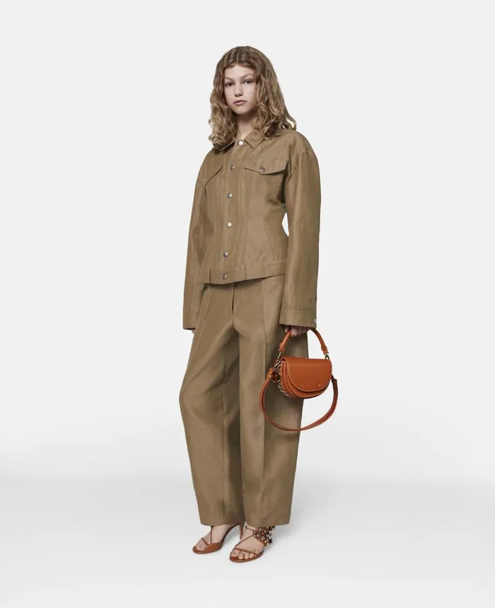 Stella McCartney Pleated Balloon Leg Tailored Trousers Caramel Women Trousers And Shorts Stella McCartney Pleated Balloon Leg Tailored Trousers Caramel Women Trousers And Shorts
