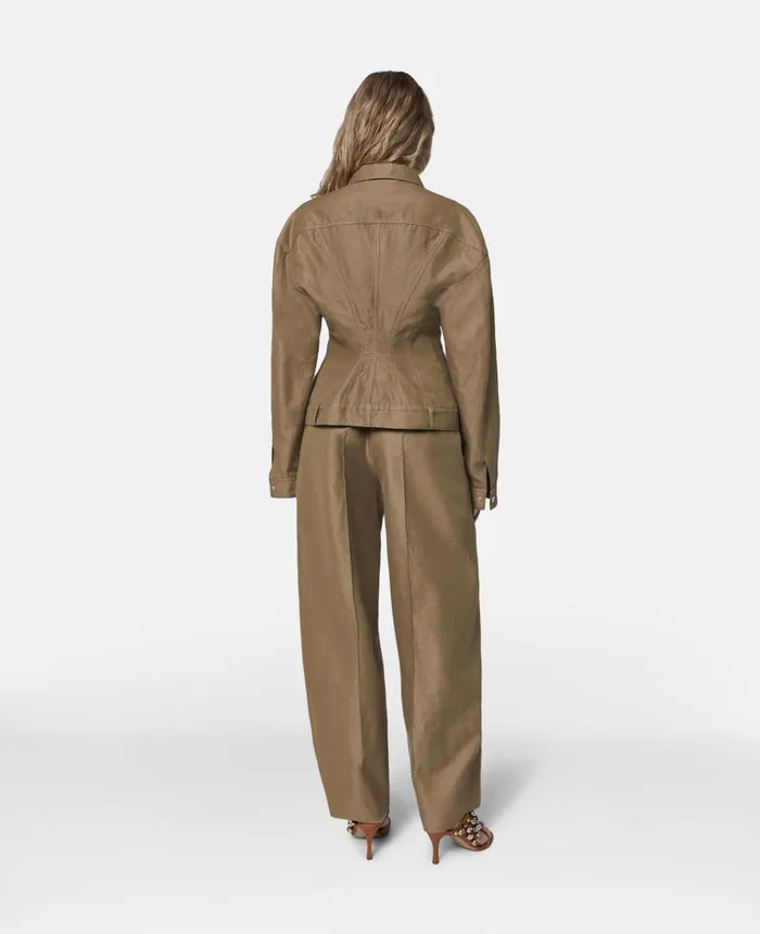 Stella McCartney Pleated Balloon Leg Tailored Trousers Caramel Women Trousers And Shorts Stella McCartney Pleated Balloon Leg Tailored Trousers Caramel Women Trousers And Shorts