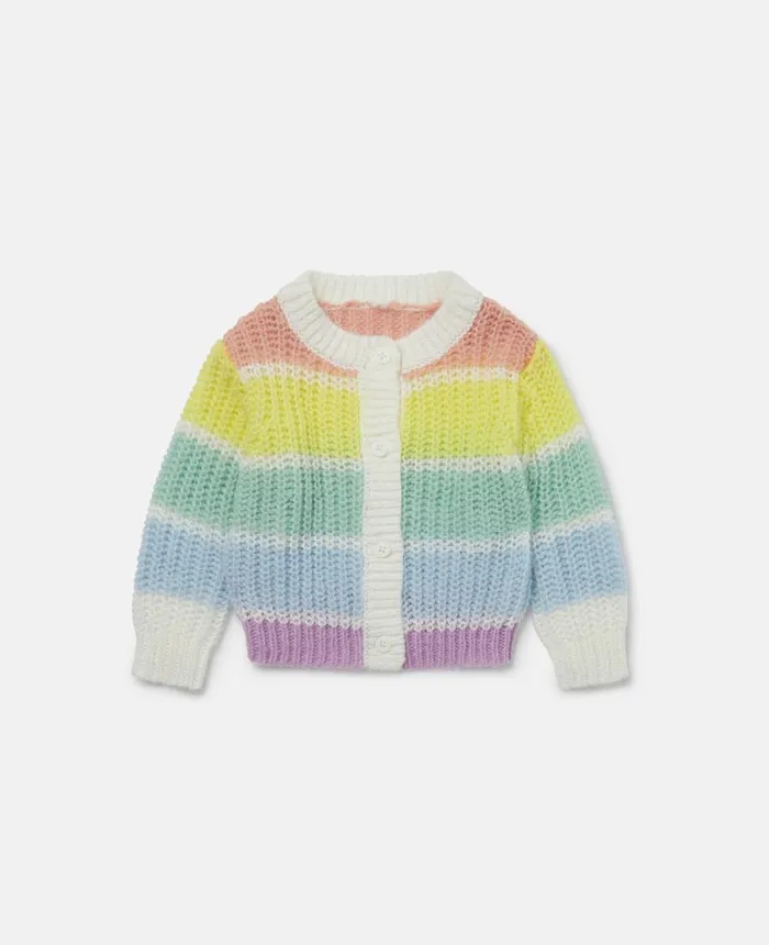 Stella McCartney Rainbow Stripe Cardigan Multicolour Kids Sweatshirt And TShirts Stella McCartney Rainbow Stripe Cardigan Multicolour Kids Sweatshirt And TShirts