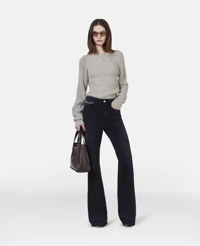 Stella McCartney Regenerated Cashmere Shifting Knot Jumper Pewter Grey Women Knitwear Stella McCartney Regenerated Cashmere Shifting Knot Jumper Pewter Grey Women Knitwear