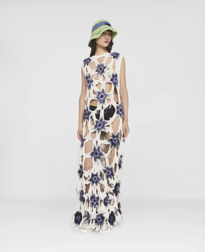 Stella McCartney Rewild Flower Patchwork Midi Dress Multicolour Women Dresses Stella McCartney Rewild Flower Patchwork Midi Dress Multicolour Women Dresses