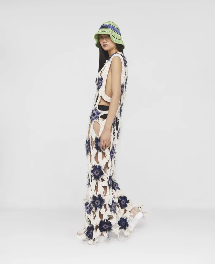 Stella McCartney Rewild Flower Patchwork Midi Dress Multicolour Women Dresses Stella McCartney Rewild Flower Patchwork Midi Dress Multicolour Women Dresses