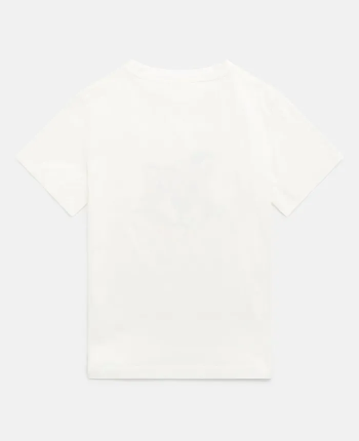 Stella McCartney Stella Logo Cheetah Face TShirt White Kids TShirts And Tops Stella McCartney Stella Logo Cheetah Face TShirt White Kids TShirts And Tops