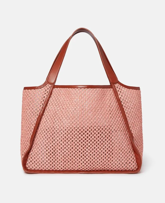 Stella McCartney Stella Logo Raffia Tote Bag Crab Apple Women Logo Bag