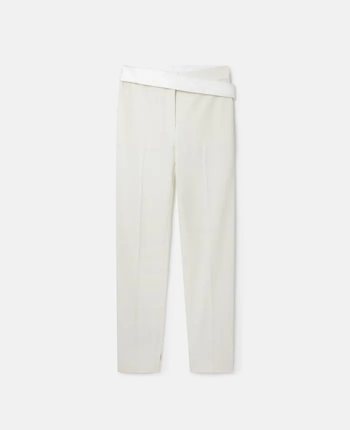 Stella McCartney Twill Tailored Dinner Trousers Cream Women Tailoring