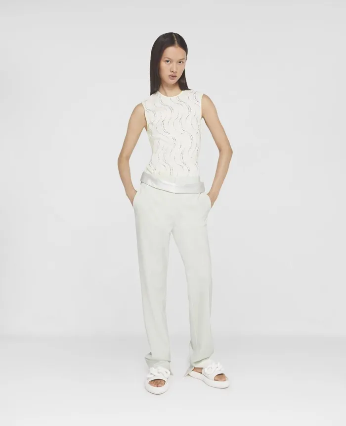 Stella McCartney Twill Tailored Dinner Trousers Cream Women Tailoring
