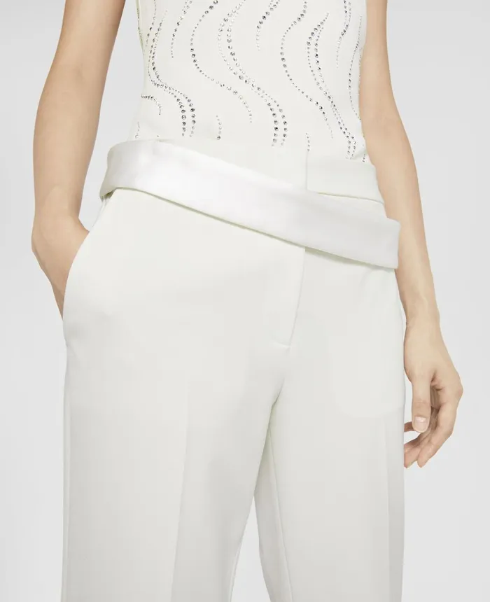 Stella McCartney Twill Tailored Dinner Trousers Cream Women Tailoring
