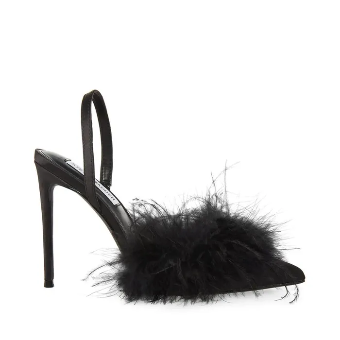 Steve Madden Alexis Black Satin Womens Heels