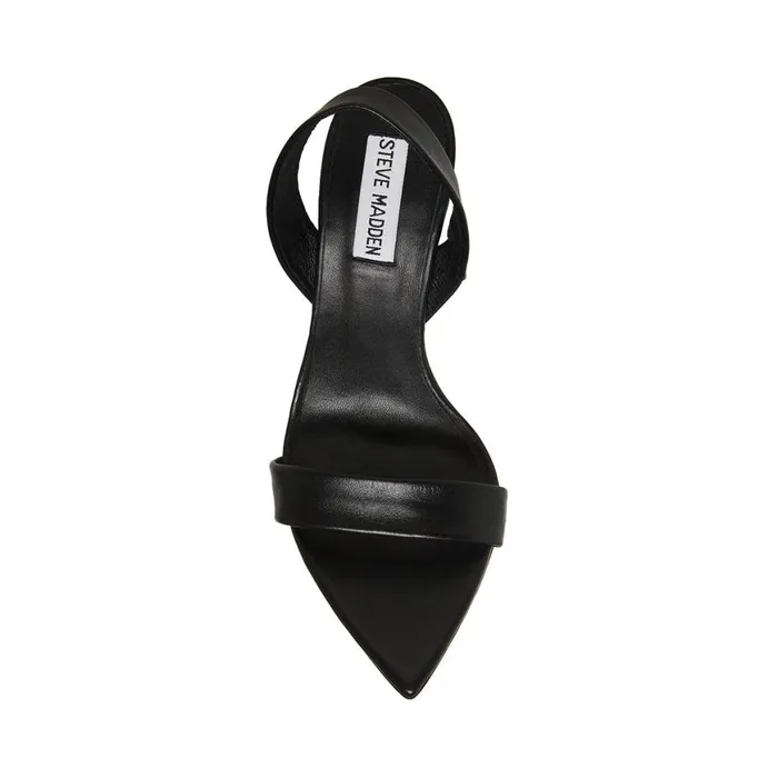 Steve Madden Batali Black Leather Womens Heels