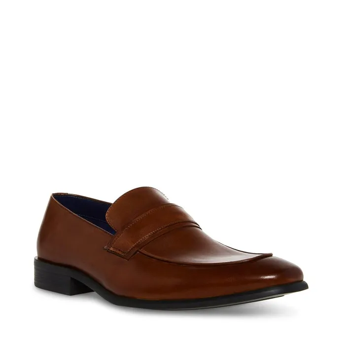 Steve Madden Beaudon Tan Leather Mens Loafers Steve Madden Beaudon Tan Leather Mens Loafers