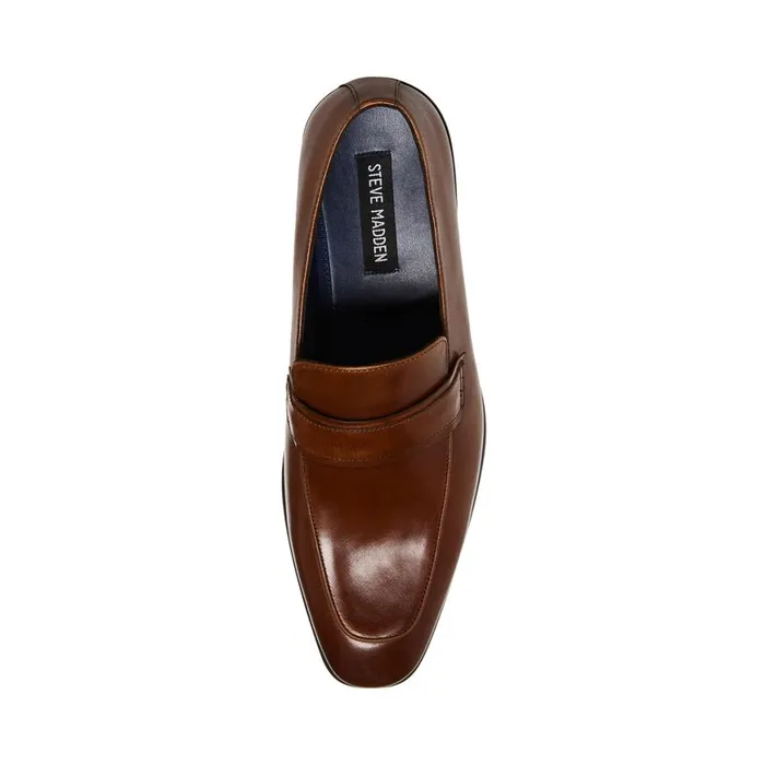 Steve Madden Beaudon Tan Leather Mens Loafers Steve Madden Beaudon Tan Leather Mens Loafers
