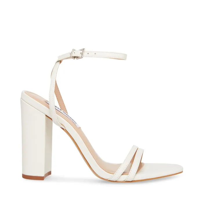 Steve Madden Candid White Leather Womens Heels