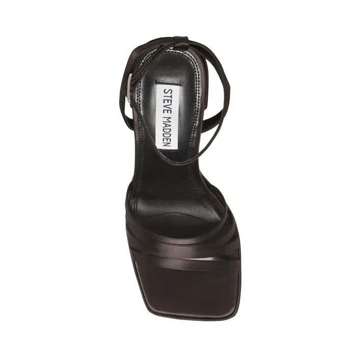 Steve Madden Disco Black Satin Womens Heels