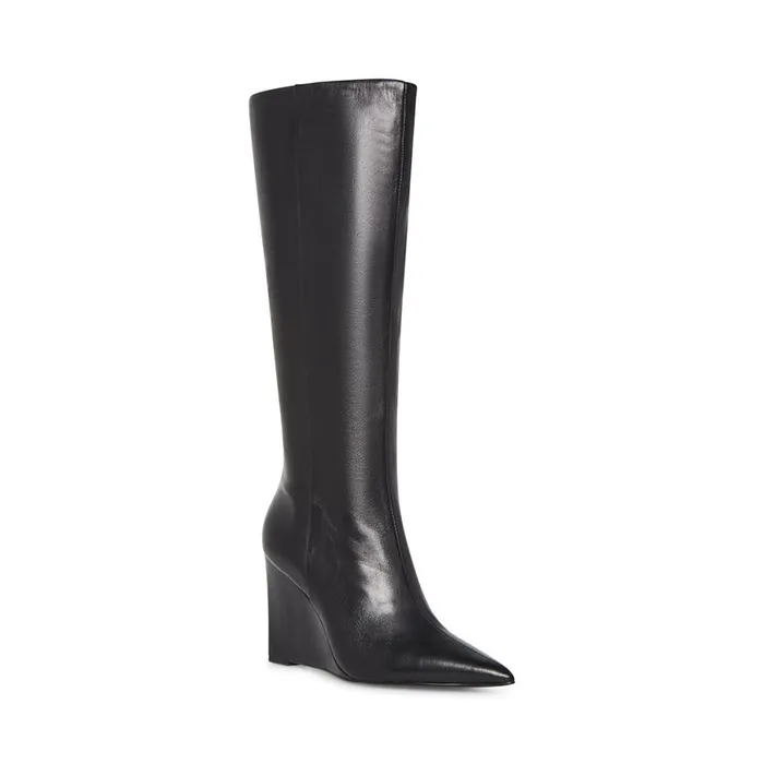 Steve Madden Encore Black Leather Womens Boots and Booties Steve Madden Encore Black Leather Womens Boots and Booties