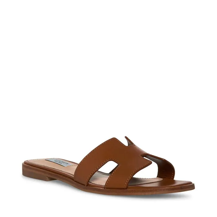 Steve Madden Hadyn Cognac Leather Womens Sandals