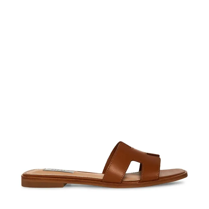 Steve Madden Hadyn Cognac Leather Womens Sandals