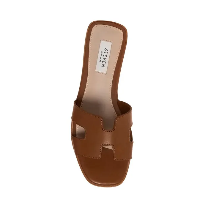 Steve Madden Hadyn Cognac Leather Womens Sandals