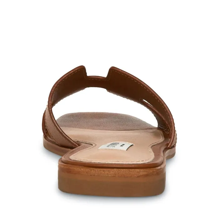 Steve Madden Hadyn Cognac Leather Womens Sandals