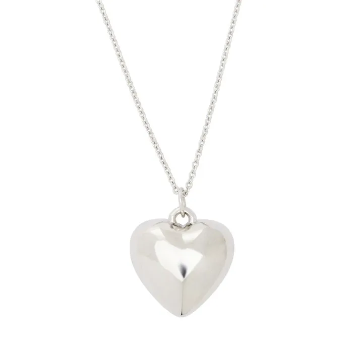 Steve Madden Heart Pendant Necklace Silver Womens Jewelry