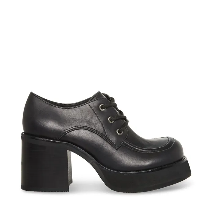 Steve Madden Hollace Black Leather Womens Heels