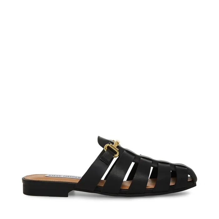 Steve Madden Kelby Black Leather Womens Loafers and Flats
