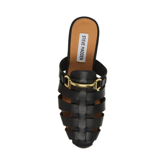 Steve Madden Kelby Black Leather Womens Loafers and Flats