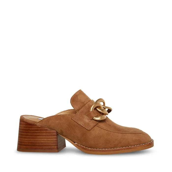 Steve Madden Lorie Chestnut Suede Womens Loafers and Flats