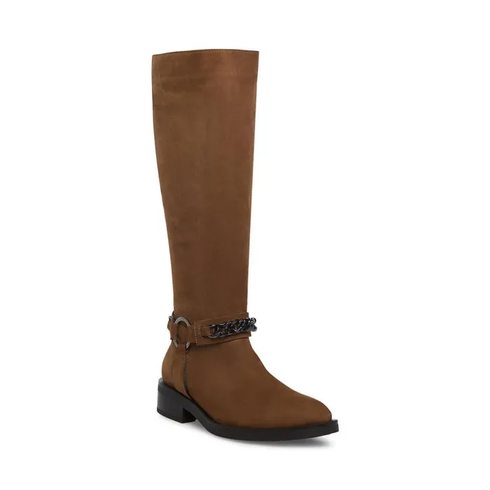 Steve Madden Quin Taupe Nubuck Womens Boots and Booties