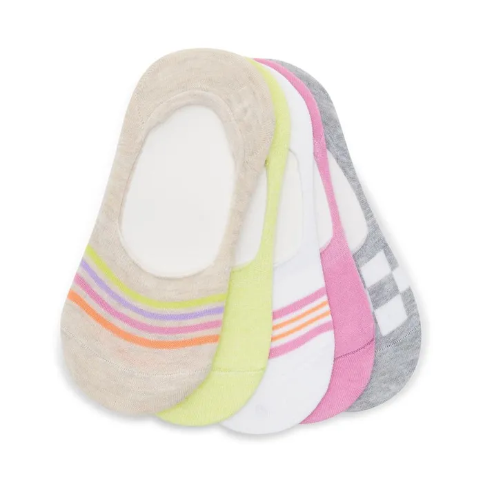 Steve Madden Stripe And Checker Socks Natural Multi Womens Socks and Tights