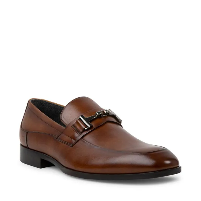 Steve Madden Valon Tan Leather Mens Loafers