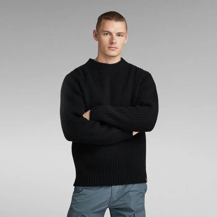 Sweaters Men GStar RAW Essential Knitted Sweater Dark Black