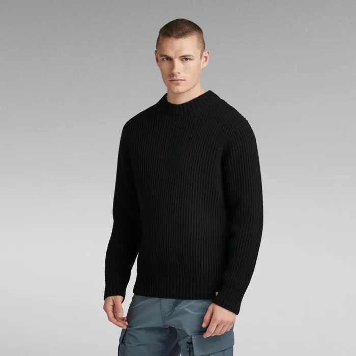 Sweaters Men GStar RAW Essential Knitted Sweater Dark Black