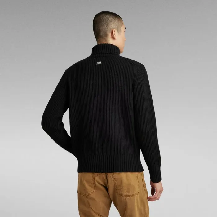 Sweaters Men GStar RAW Essential Turtle Knitted Sweater Dark Black