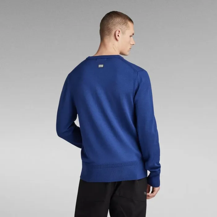 Sweaters Men GStar RAW Premium Core Knitted Sweater Ballpen Blue