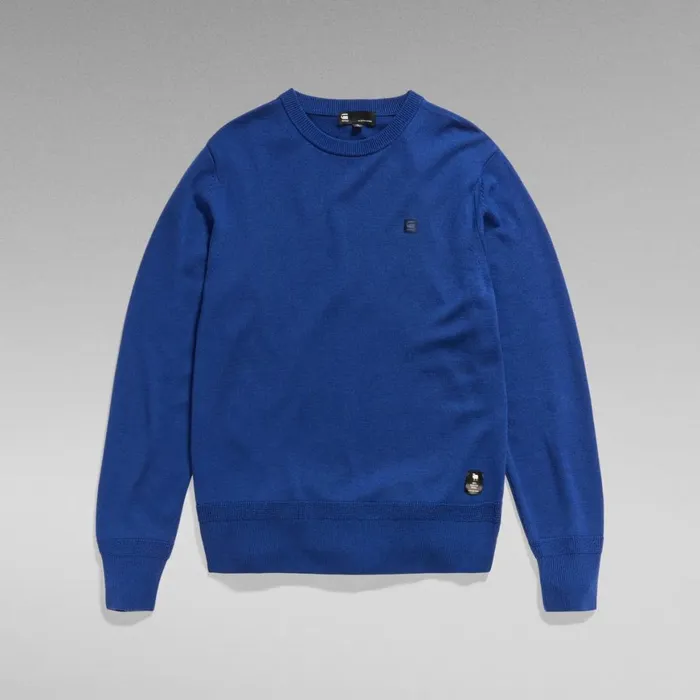 Sweaters Men GStar RAW Premium Core Knitted Sweater Ballpen Blue