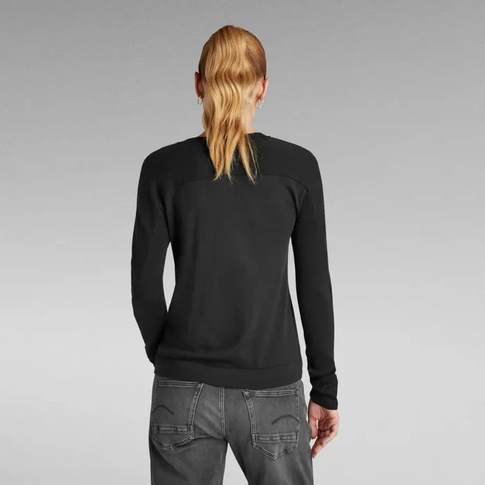 Sweaters Women GStar RAW Core Henley Knitted Sweater Dark Black