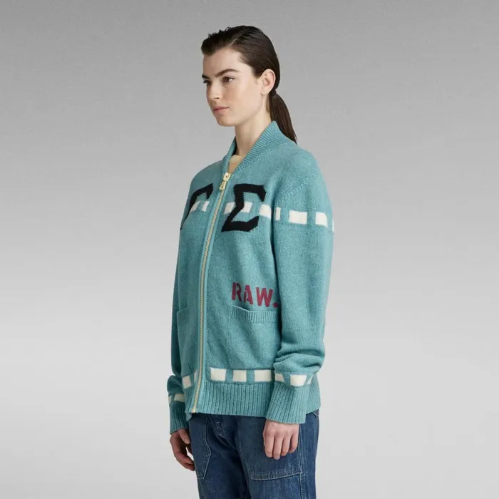 Sweaters Women GStar RAW Graphic Cardigan Loose Knit Ocean