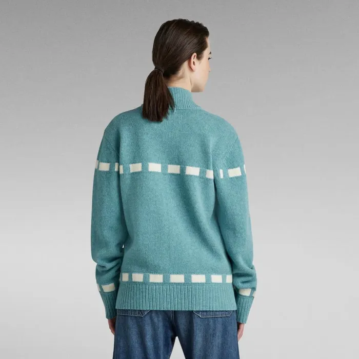 Sweaters Women GStar RAW Graphic Cardigan Loose Knit Ocean