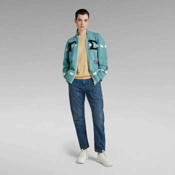 Sweaters Women GStar RAW Graphic Cardigan Loose Knit Ocean