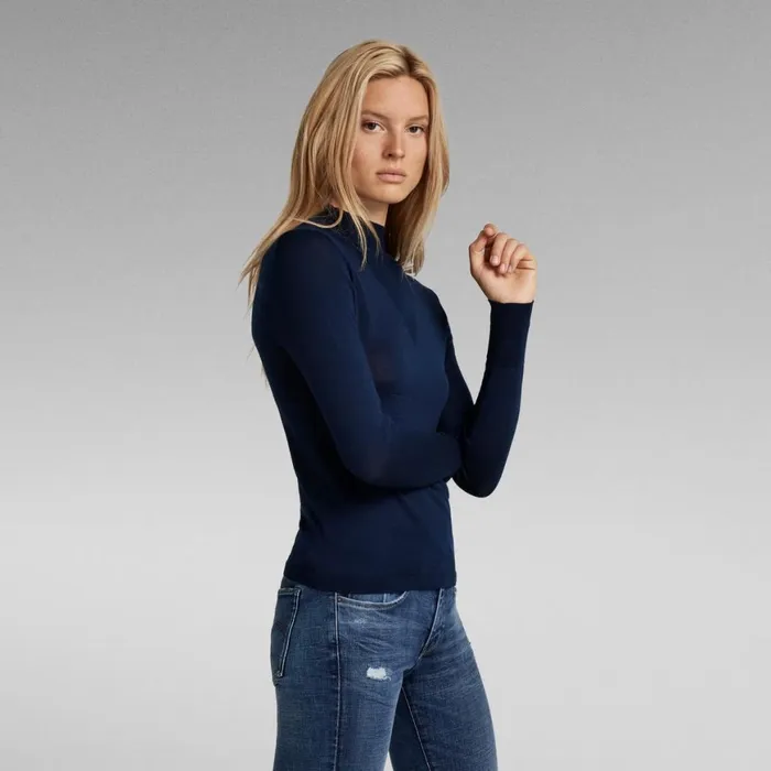 Sweaters Women GStar RAW Mock Knitted Sweater Luna Blue