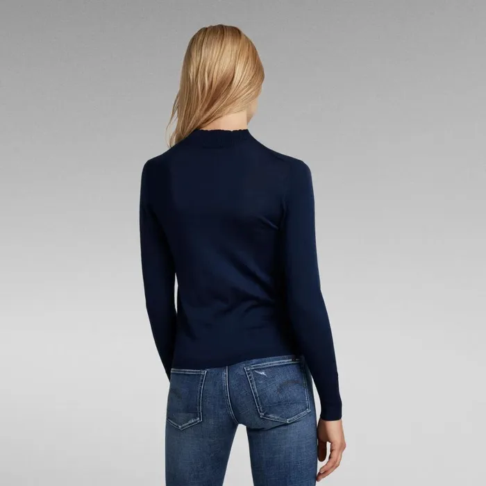 Sweaters Women GStar RAW Mock Knitted Sweater Luna Blue