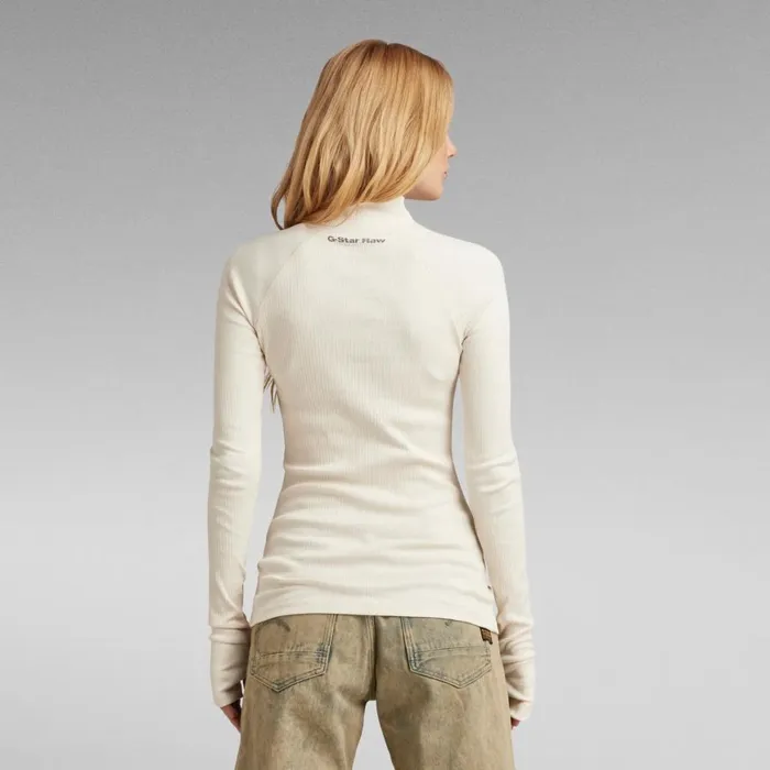 Sweaters Women GStar RAW Slim Rib Mock Top Eggnog