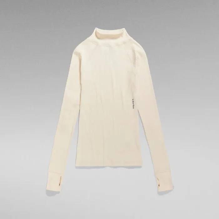 Sweaters Women GStar RAW Slim Rib Mock Top Eggnog