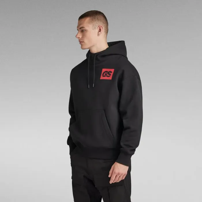Sweatshirts and Hoodies Men GStar RAW GS Raw Back Graphic Loose Hoodie Dark Black