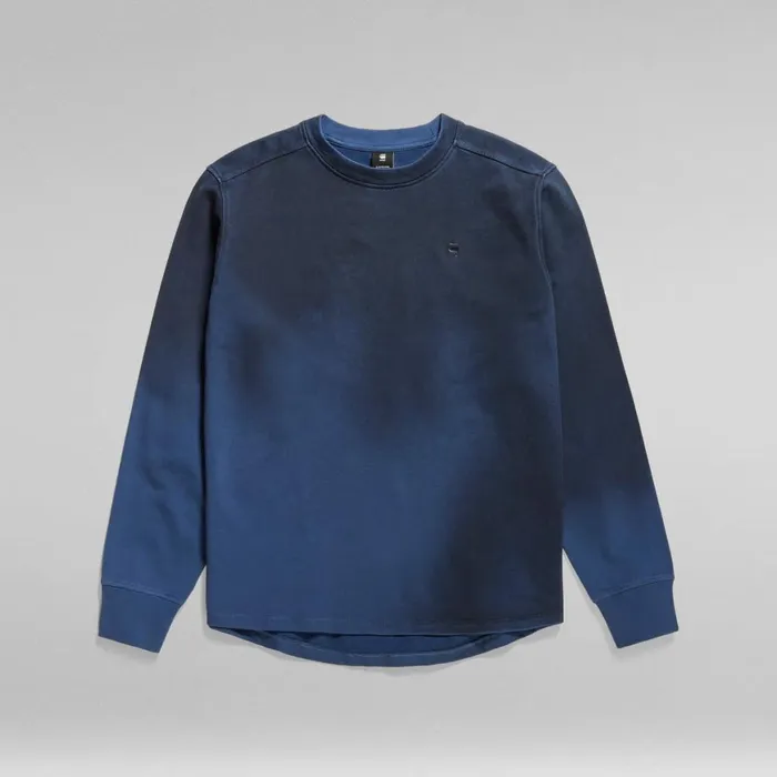 Sweatshirts and Hoodies Men GStar RAW Hand Sprayed Lash Sweater Rank Blue Sprayed