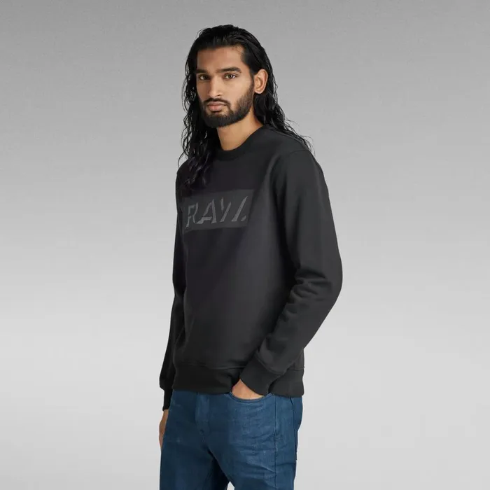 Sweatshirts and Hoodies Men GStar RAW Raw Dot Box Graphic Sweater Dark Black